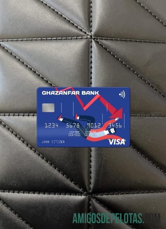 Afeganistão Ghazanfar Bank Visa Card Photolook Front baixar para verificação